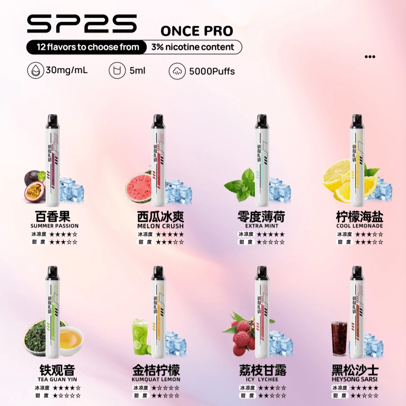 SP2S Once Pro 5000口 拋棄式電子煙｜免充電款 | 台灣熱銷